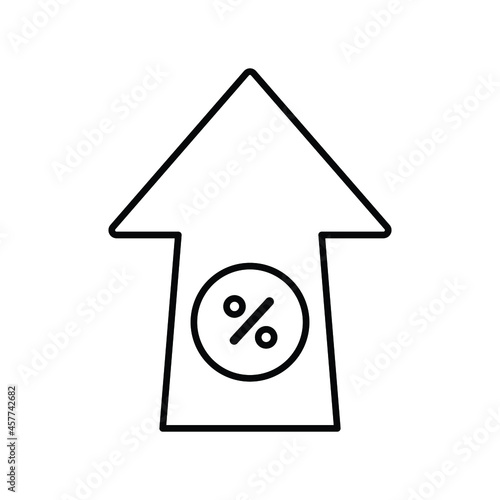 High, interest, rate line icon. Outline vector.