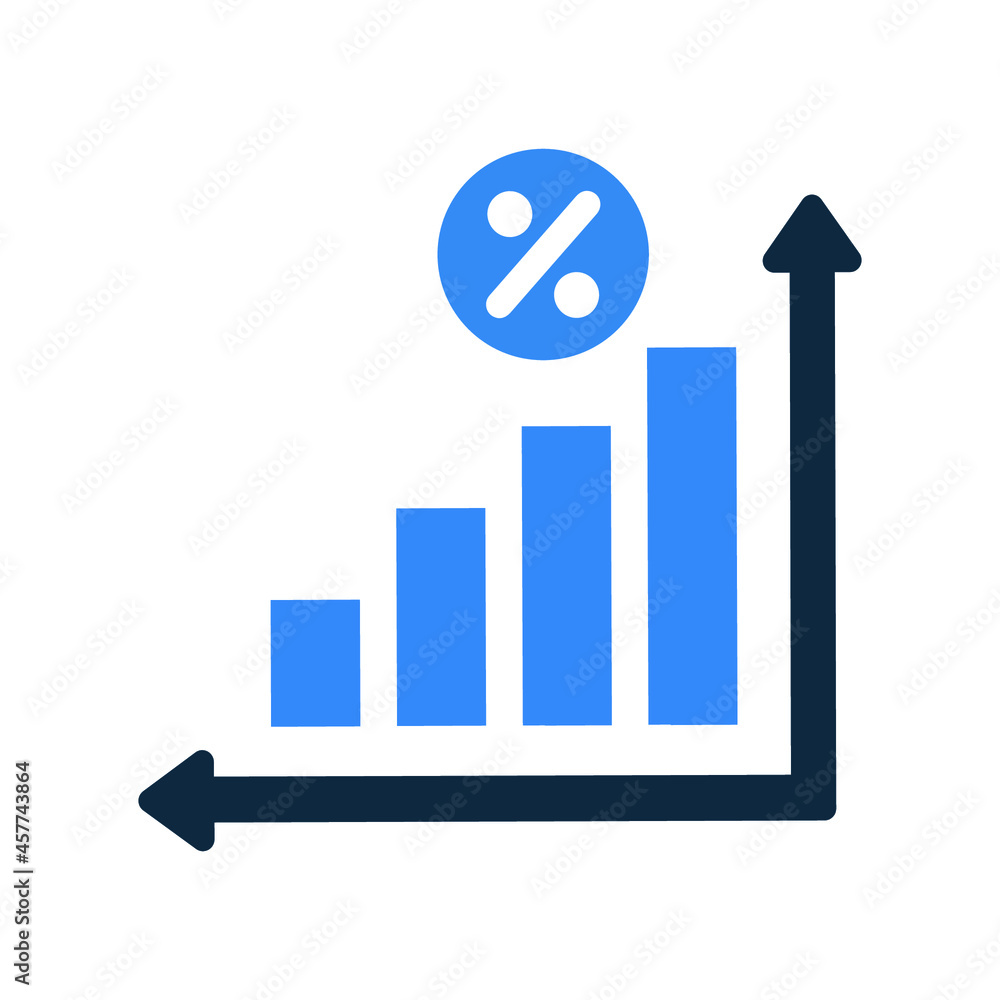 Interest rate, growth icon. Simple flat design Concept. Interest rate, growth icon. Simple flat design Concept.