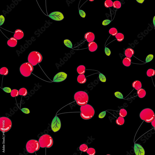 Cherry cute seamless pattern background for kids textile. Vector Illustration