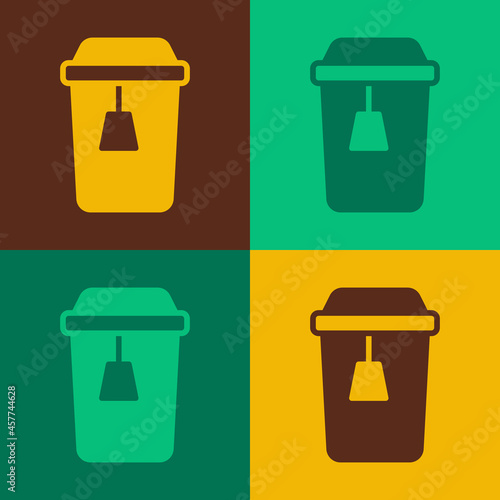 Pop art Cup of tea icon isolated on color background. Vector