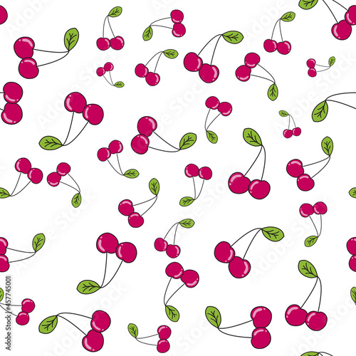 Cherry cute seamless pattern background for kids textile. Vector Illustration