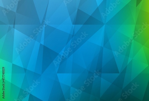Light Blue, Green vector abstract polygonal pattern.
