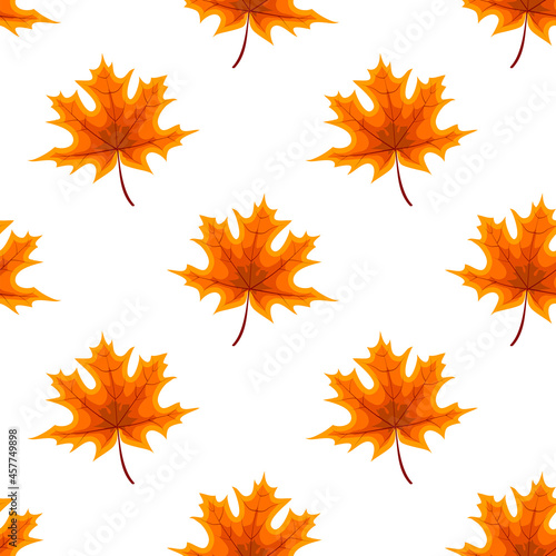 Abstract Vector Illustration Autumn Background with Falling Autumn Leaves. Seamless pattern. EPS10
