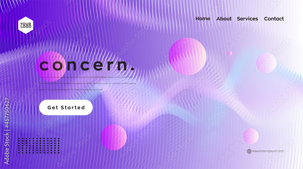 Landing page design. Web header, abstract violet color vector background for website, design element, business template.
