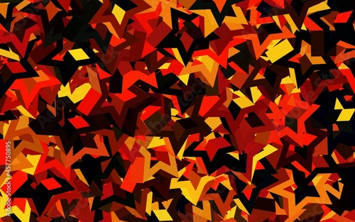 Dark Orange vector background with triangles.