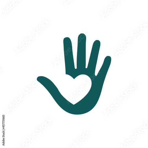 Hand  with heart in the middle