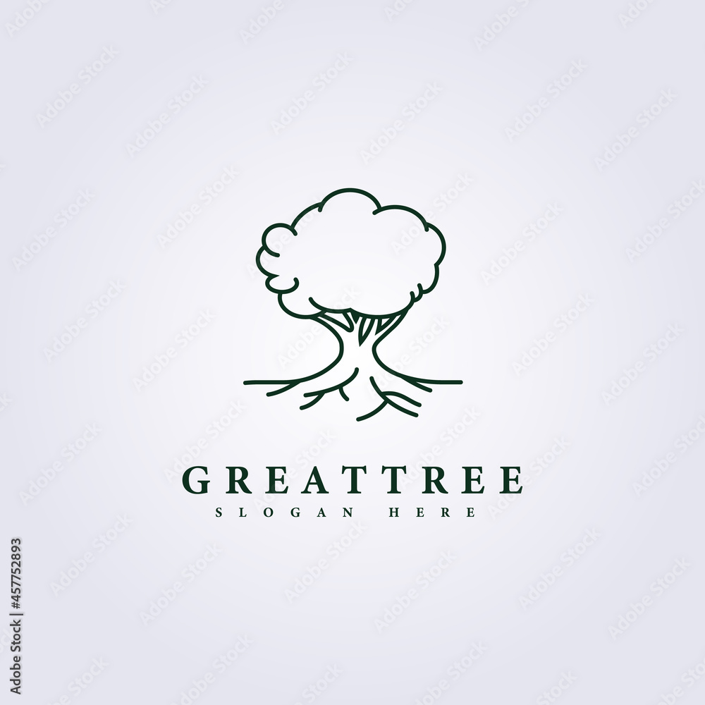 root, tree, blossom, oak logo vector illustration line art growth root, tree, blossom, oak logo vector illustration line art growth