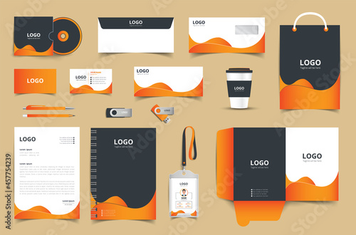 Branding stationery design template. Stationery mockup vector megapack set. Brand identity with corporate and business company in vector format