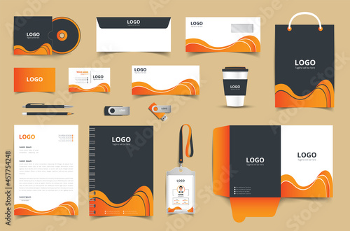 Branding stationery design template. Stationery mockup vector megapack set. Brand identity with corporate and business company in vector format