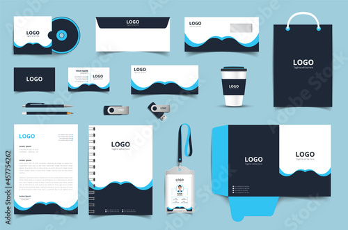 Branding stationery design template. Stationery mockup vector megapack set. Brand identity with corporate and business company in vector format