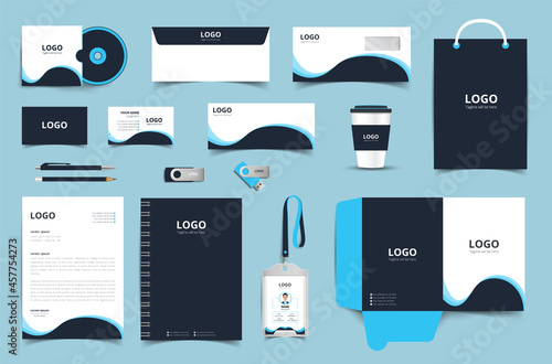 Branding stationery design template. Stationery mockup vector megapack set. Brand identity with corporate and business company in vector format