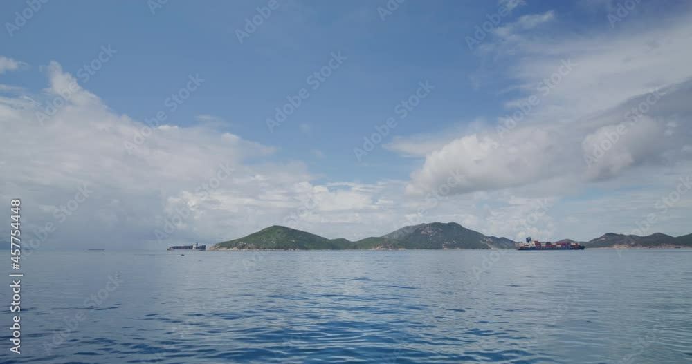 Blue sky with white cloud and sea Blue sky with white cloud and sea