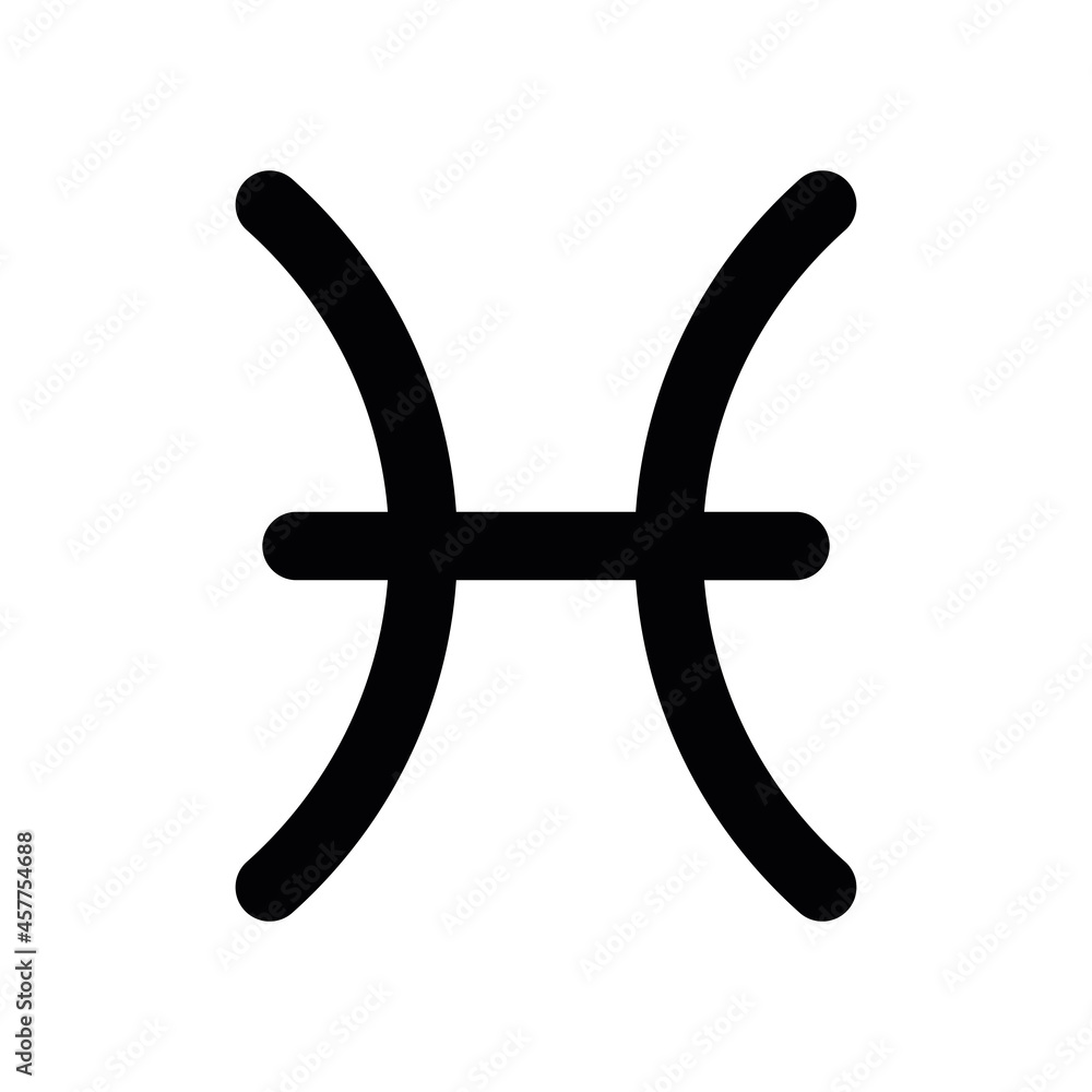 Pisces - astrological sign. One of twelve zodiac symbols. Simple solid line vector icon. Pisces - astrological sign. One of twelve zodiac symbols. Simple solid line vector icon.