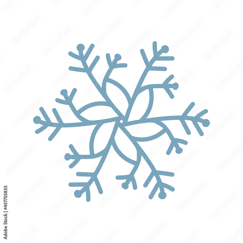 snowflake icon doodle blue on white isolated snowflake icon doodle blue on white isolated