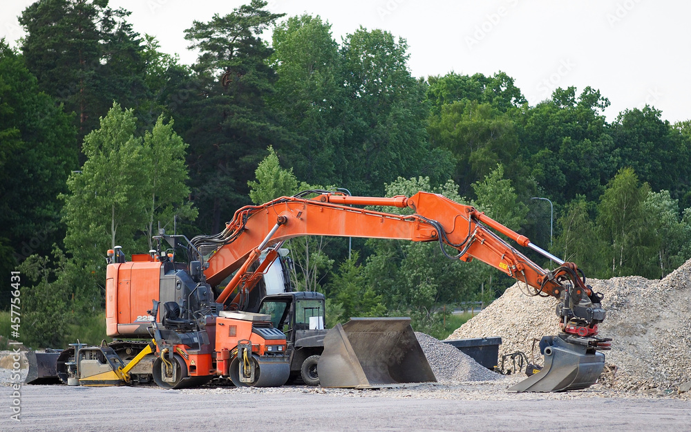 Machines and other equipment on the construction site Machines and other equipment on the construction site