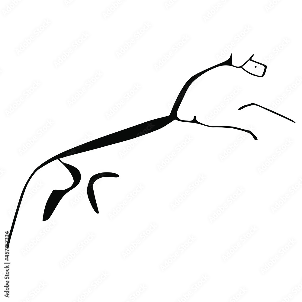 Uffington White Horse. Prehistoric hill figure from Oxfordshire in England. Celtic Iron or