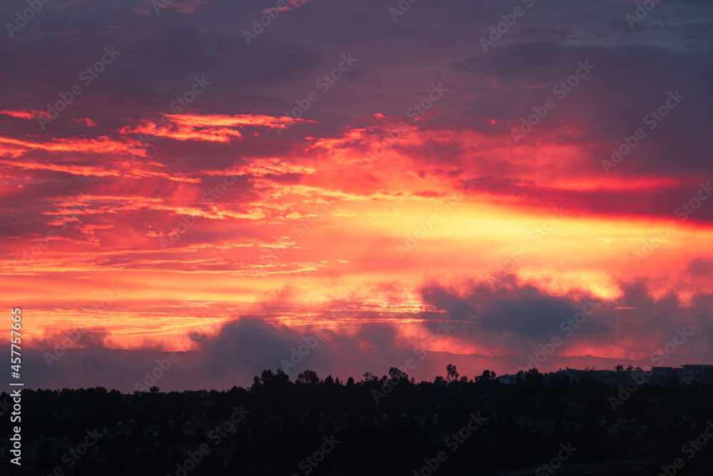 red sunset sky