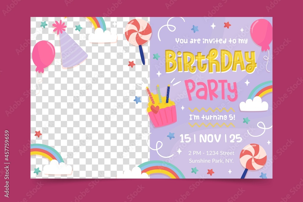 happy birthday invitation template vector design illustration happy birthday invitation template vector design illustration