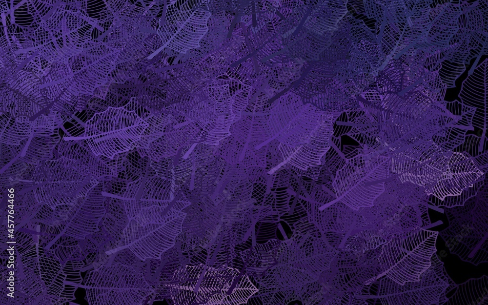 Dark Purple vector elegant template with leaves.