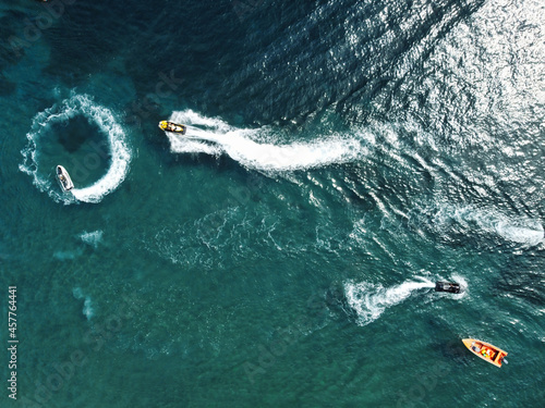 Caribbean jet ski aerial drone sea © Cyril