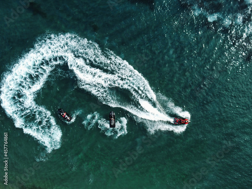 Caribbean jet ski aerial drone sea