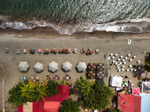 Caribbean beach done aerial Martinique black sand