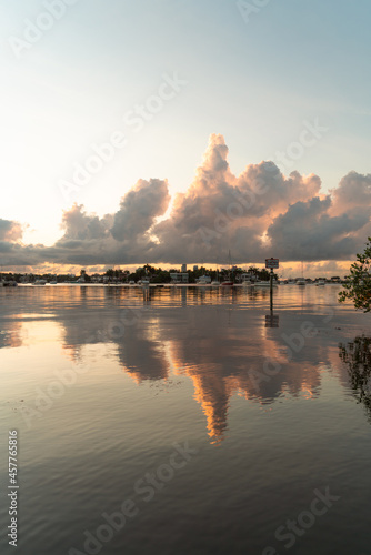 sunrise on the lake Miami Florida summer morning forest 