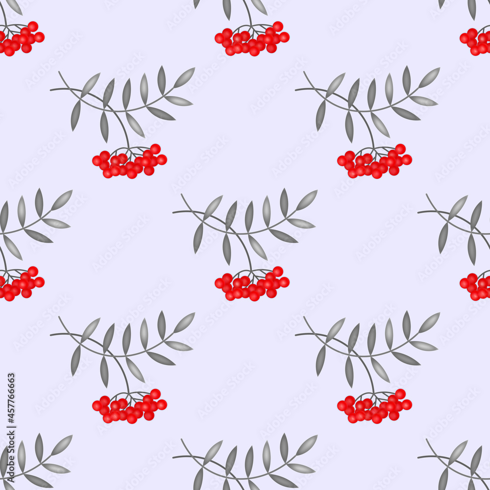 Seamless background with rowan branches