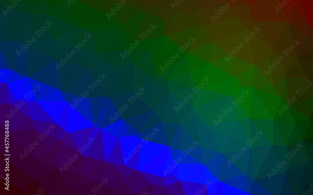 Dark Multicolor, Rainbow vector blurry triangle pattern.