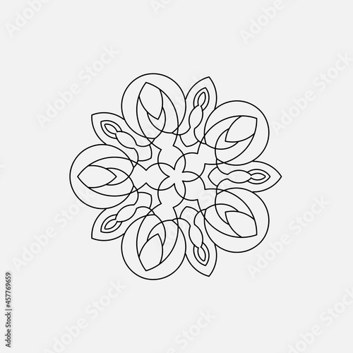Fototapeta Naklejka Na Ścianę i Meble -  PSimple Mandala Shapes for Coloring. Mandala Vector. Flower. Flower. Oriental. Book Pages. 
