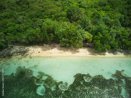 Caribbean beach paradise aerial view martinique alone