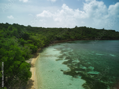 Caribbean beach paradise aerial view martinique alone