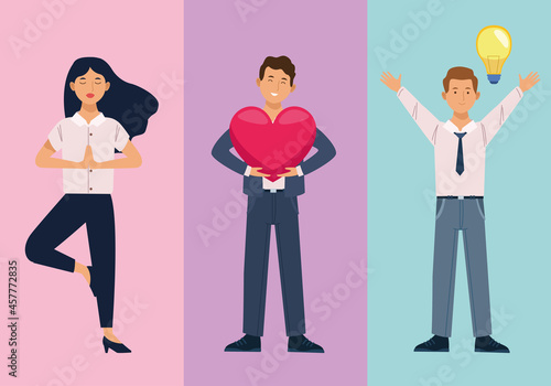 office wellbeing three persons