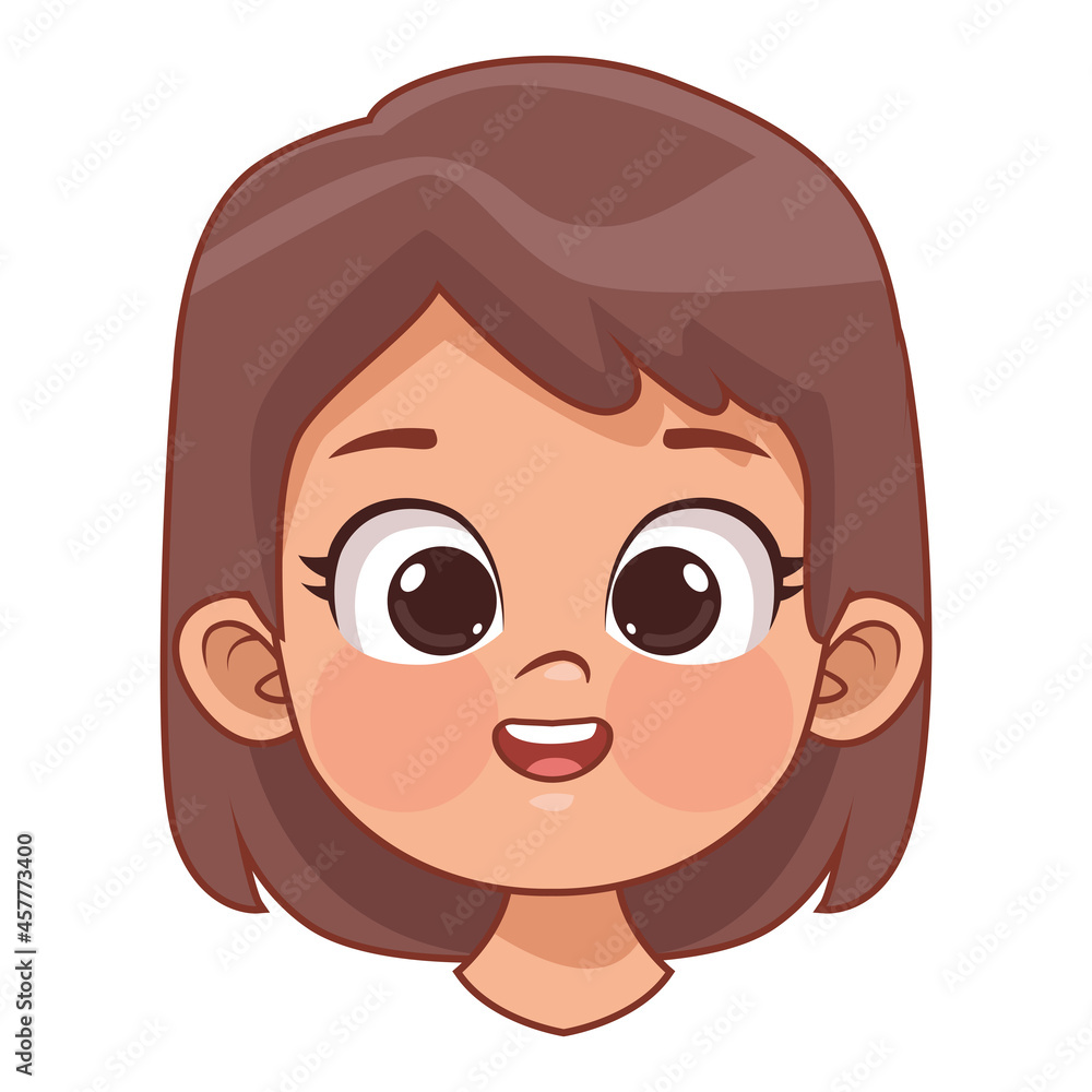 little girl head character