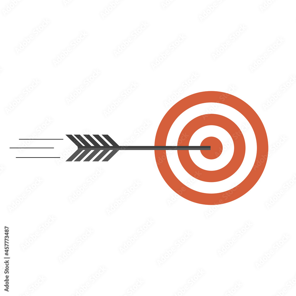 Vector illustration of arrow on target. Vector illustration of arrow on target.
