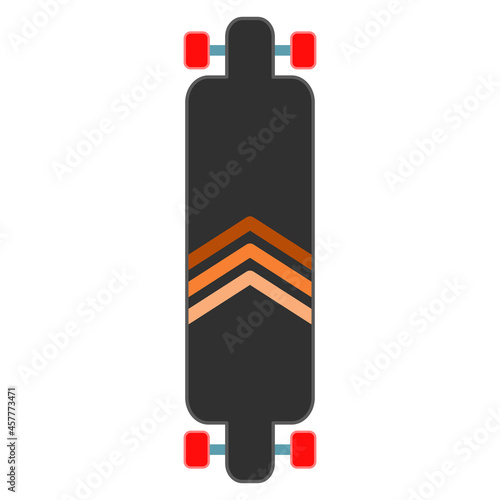 Vector illustration of a longboard.
