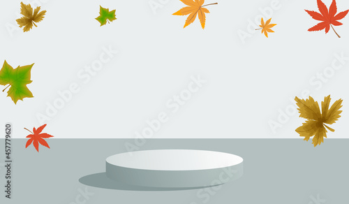 Circle podium for object and copy space