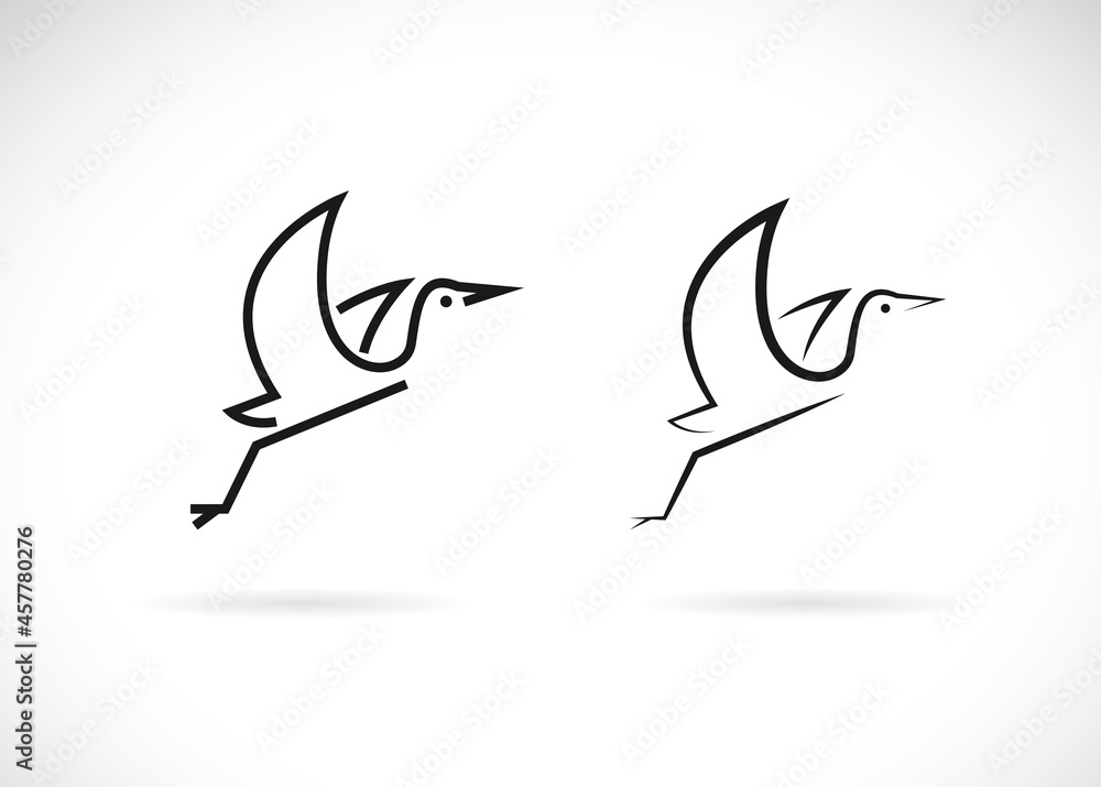Vector of egret design on white background. Birds logos or icons. Easy editable layered vector illustration. Wild Animals. Vector of egret design on white background. Birds logos or icons. Easy editable layered vector illustration. Wild Animals.