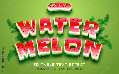 water melon text effect editable fonts and words also scaleable photo