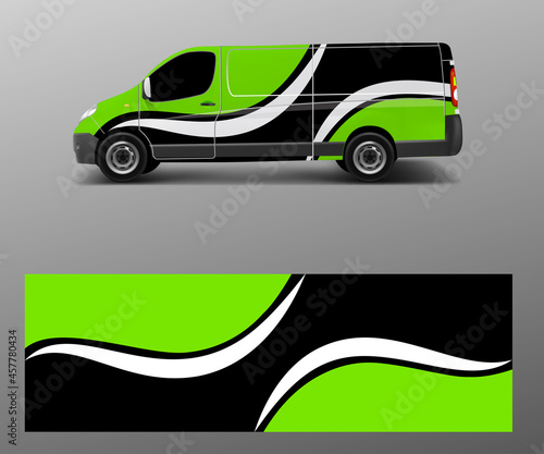 modern simple design for van graphics vinyl wrap template vector