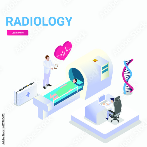 Radiology 3d isometric vector illustration concept for banner, website, landing page, ads, flyer