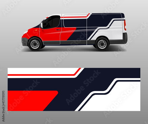 modern simple design for van graphics vinyl wrap template vector