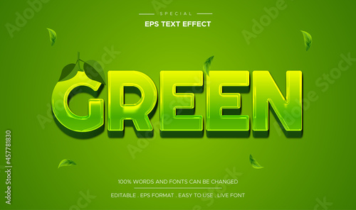Fototapeta Naklejka Na Ścianę i Meble -  Editable text effect green style