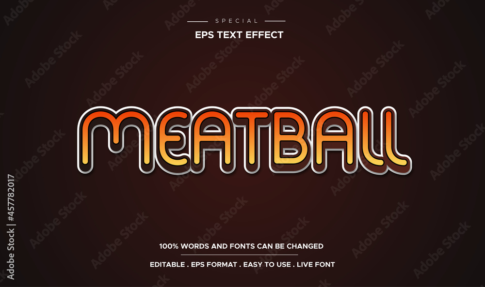 editable meatball text effect editable meatball text effect