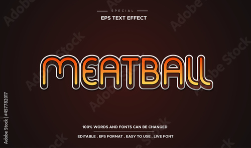 editable meatball text effect