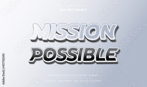 Editable text effect mission possible style
