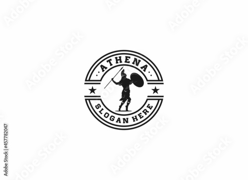 Athena vector logo illustration design in white background
