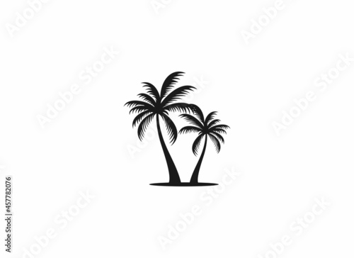 coconut tree illustration on white background