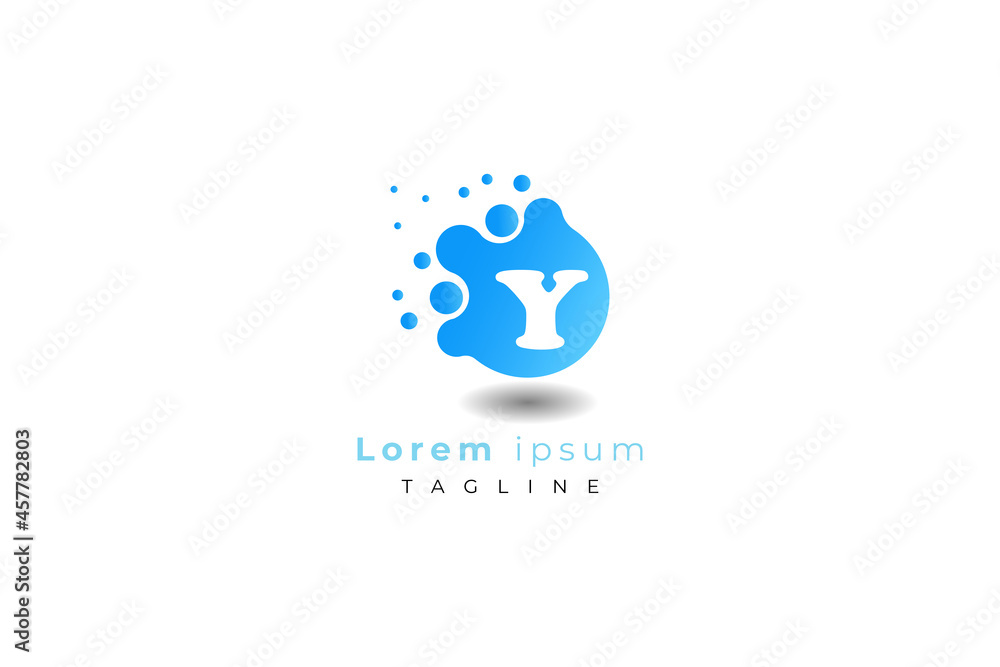 Letter y blue colour creative and simple bubble modern business logo Letter y blue colour creative and simple bubble modern business logo