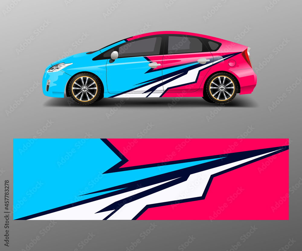 Fototapeta premium Sport car racing wrap design. vector design template design vector